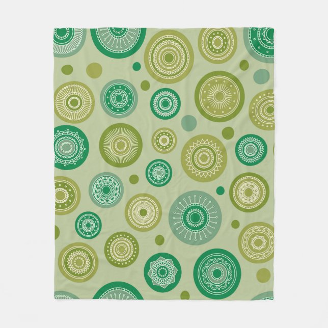 Couverture Polaire Abstraits ornements ronds sans couture motif vinta (Devant)