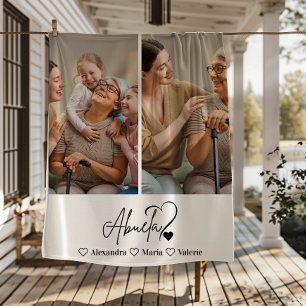 Couverture Polaire Abuela personnalisé 2 Photo Art en ligne minimalis