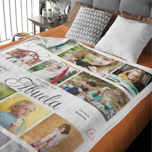 Couverture Polaire Abuela We Love You Personalized Hearts