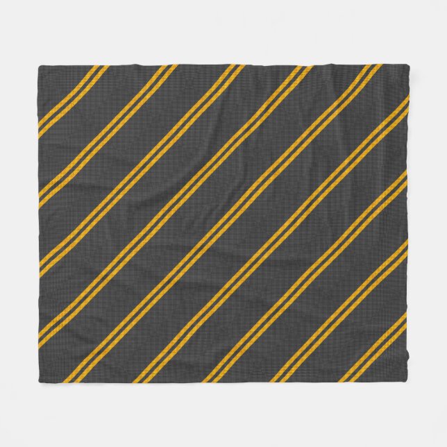 Couverture Polaire Accent Yellow Racing Stripes Carbon Fiber Style (Devant (Horizontal))