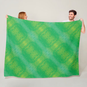 Couverture Polaire Acceptation Médaillons de saumons jaunes bleus