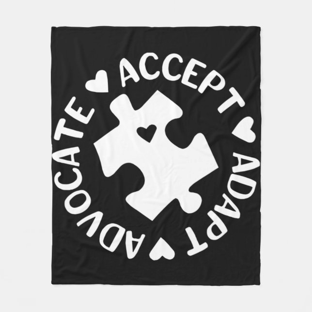 Couverture Polaire Accepter Adapt Advocate Puzzle Pièce Autisme Lauré (Devant)