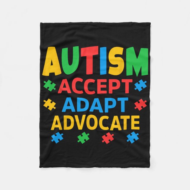 Couverture Polaire Accepter Adapt Advocate Sensibilisation sur l'auti (Devant)