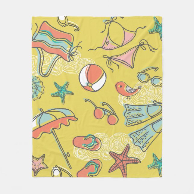 Couverture Polaire accessoires de plage. motif sans couture (Devant)