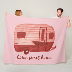 Couverture Polaire ACCUEIL SWEET ACCUEIL Camper Vintage Remorque de c