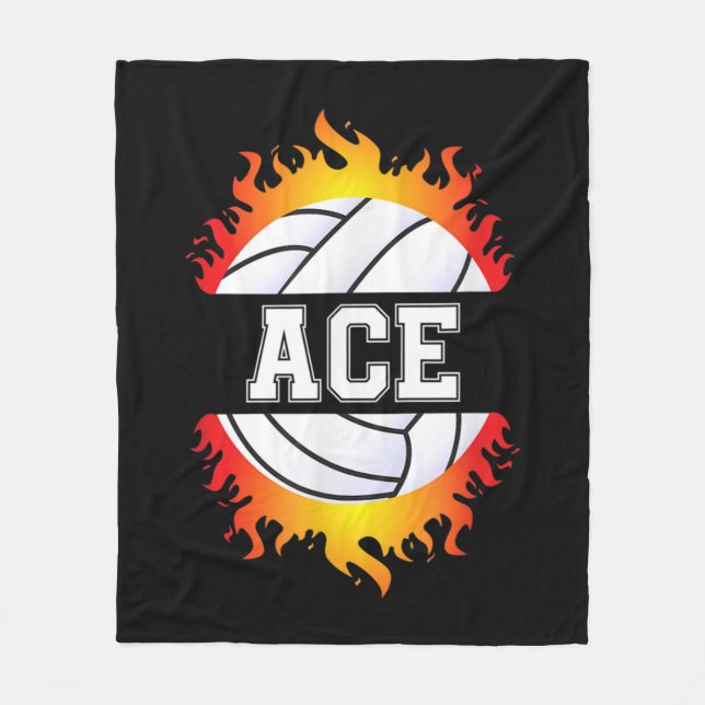 Couverture Polaire Ace Name Volley Player Boys Ball and Net Sport (Devant)