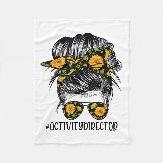 Couverture Polaire Activity Director Messy Hair Woman Bun Sunflower H (Devant)