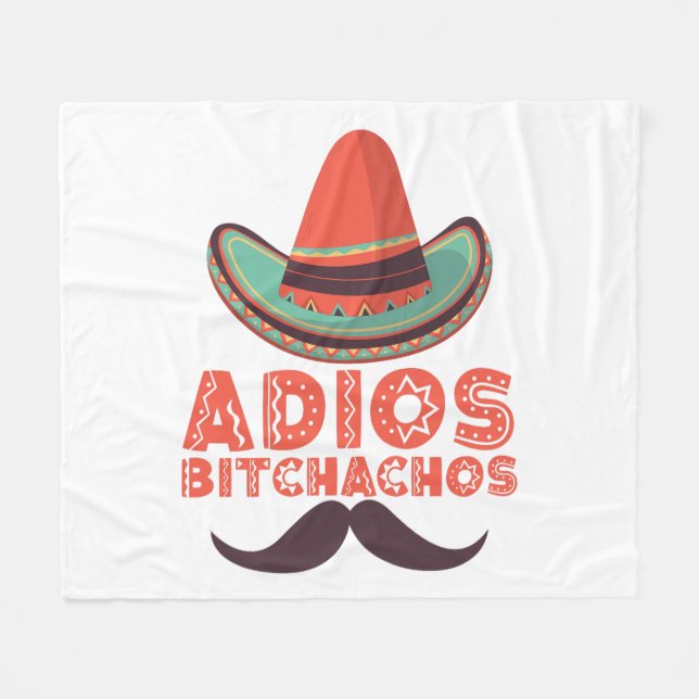 Couverture Polaire Adios Bitchachos Chapeau Rétro Cinco De Mayo (Devant (Horizontal))