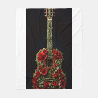 Couverture Polaire ADOM Floral Guitar Art Fleece Blanket