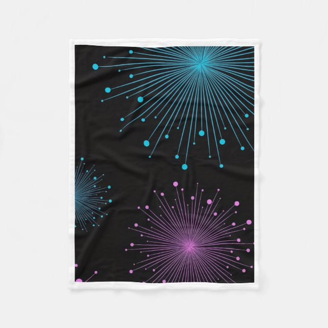 Couverture Polaire ADOM Glowing Fireworks Abstract Blanket (Devant)