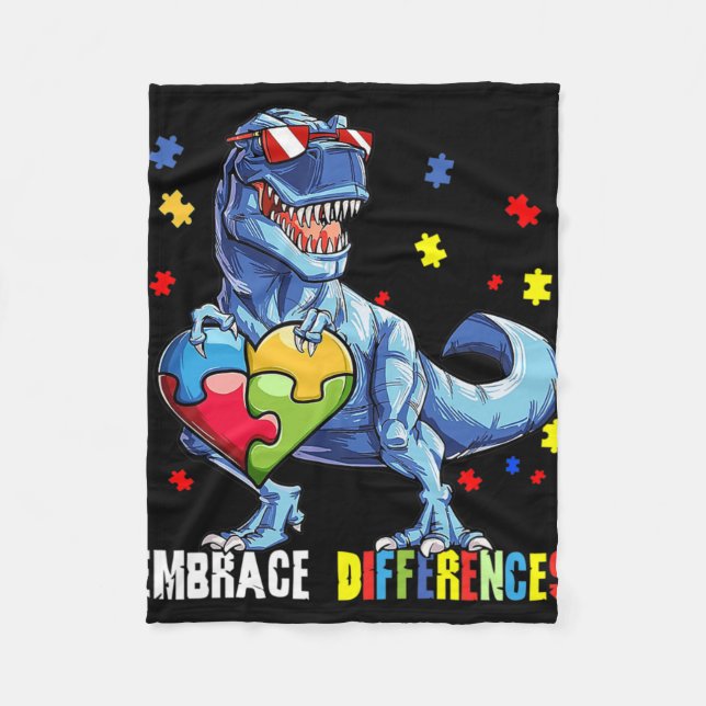 Couverture Polaire Adopter les différences Spectre Asd Dinosaure Auti (Devant)