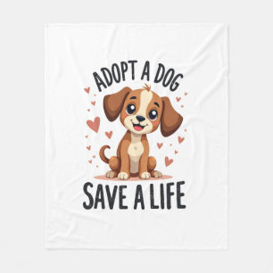 Couverture Polaire Adopter un chien sauve une vie Vintage Chiot migno