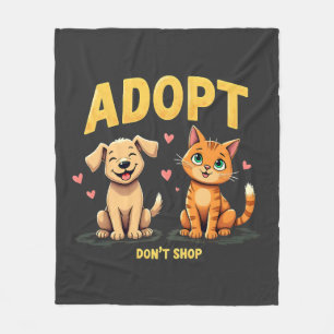 Couverture Polaire Adoptez, Ne Faites Pas D'achats - Sauvetage D'anim