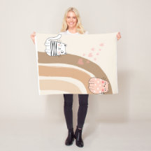 Adorable Chat Fallin en amour Fleece Blanket