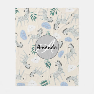 Couverture Polaire Adorable chic monogrammed rose pastel nursery