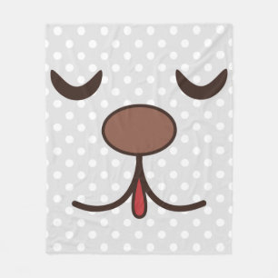 Couverture Polaire Adorable chien visage blanc dots enfants