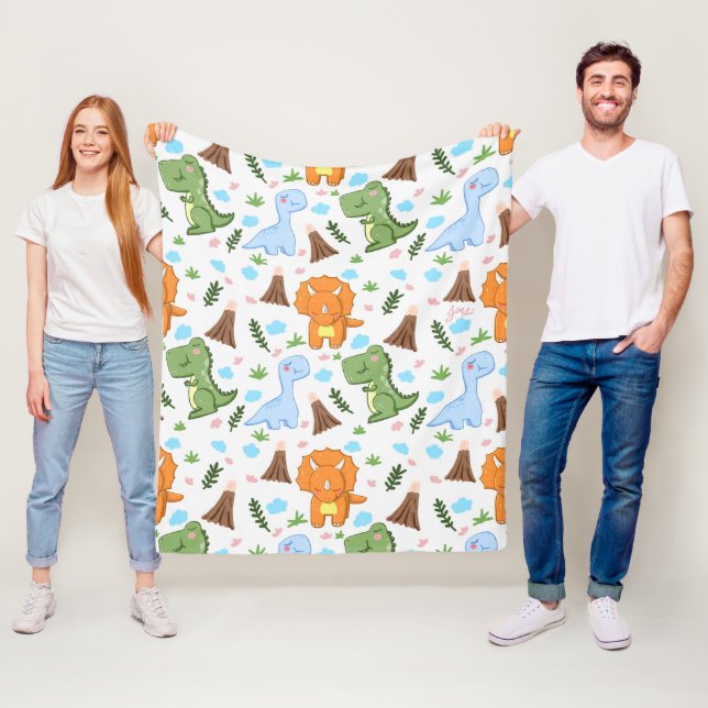 Couverture Polaire Adorable Dinosaur Motif pour enfants (En situation)