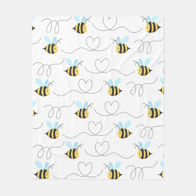 Couverture Polaire Adorable gaffez le motif d'abeille (Devant)