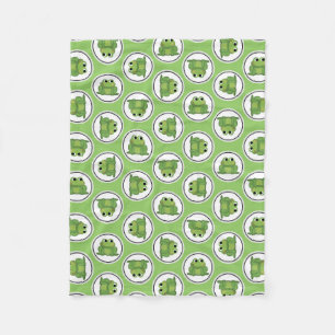 Couverture Polaire Adorable grenouille Motif Apple Green Fleece Blank