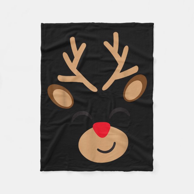 Couverture Polaire Adorable Reindeer Holiday Graphic - Festive Christ (Devant)