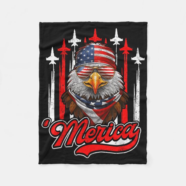Couverture Polaire Aéronef Merica Eagle 4 juillet Drapeau américain P (Devant)