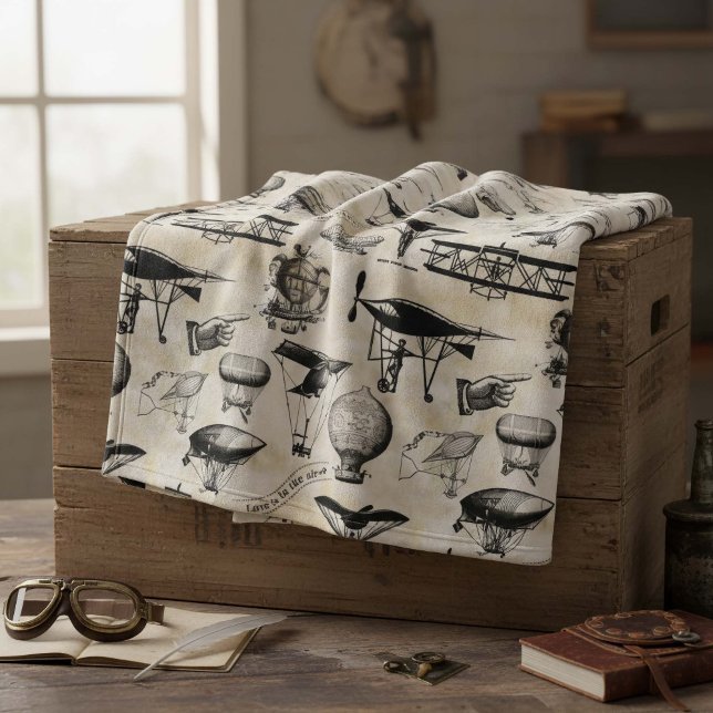 Couverture Polaire Aéronef vintage ID913 (Créateur téléchargé)