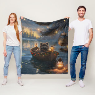 Couverture Polaire Affenpinscher Festive Christmas Voyage