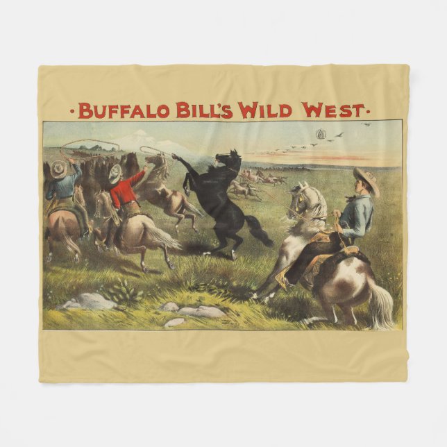 Couverture Polaire Affiche de cow-boy de l'Ouest sauvage de Buffalo B (Devant (Horizontal))