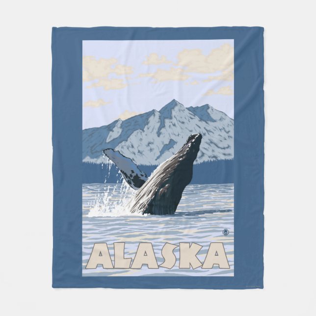 Couverture Polaire Affiche de Vintage voyage de baleine (Devant)