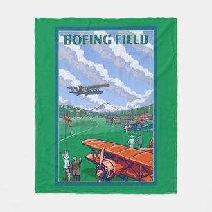 Couverture Polaire Affiche de Vintage voyage de champ de Boeing