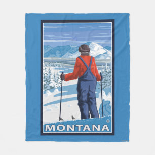 Couverture Polaire Affiche de voyage d'AdmiringMontanaVintage de