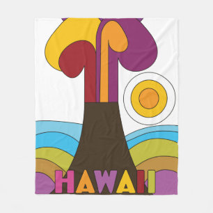 Couverture Polaire Affiche de voyage de style vintage Hawaï années 19