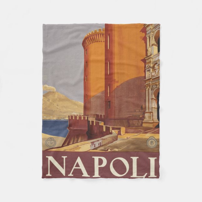 Couverture Polaire Affiche De Voyage Du Vésuve Et De La Baie De Naple (Devant)