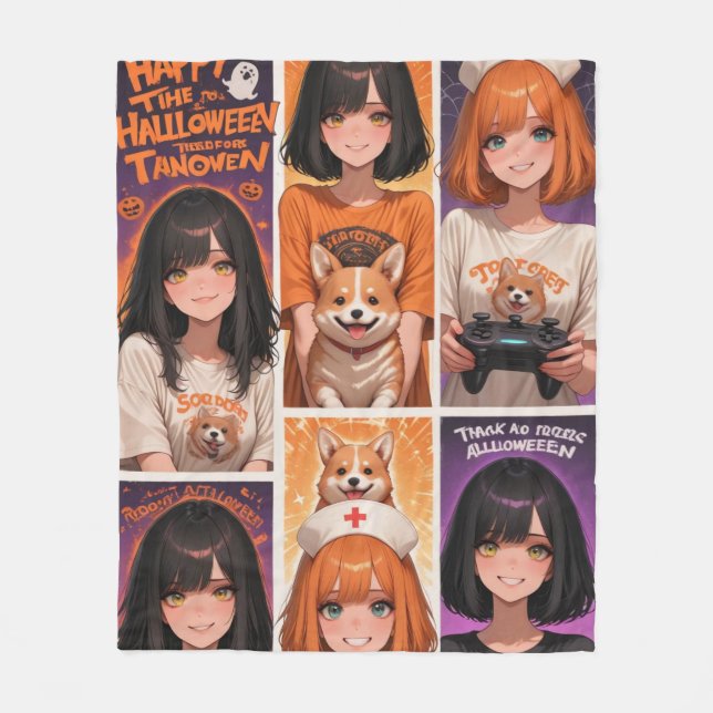 Couverture Polaire Affiche d'Halloween pour fille de jeux d'animé  (Devant)