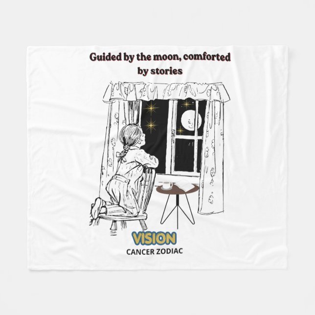 Couverture Polaire Affiche du Cancer guidée par la Lune  (Devant (Horizontal))