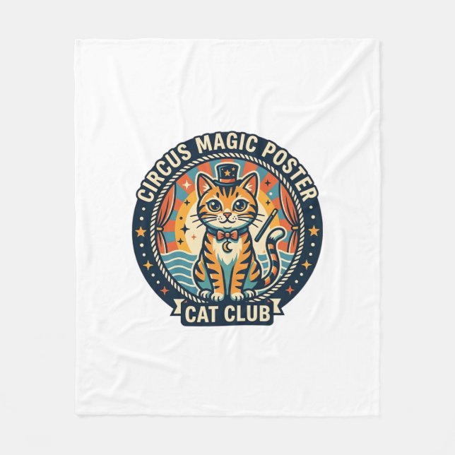 Couverture Polaire Affiche Magie de Cirque Chat Mignon Design - Cirqu (Devant)