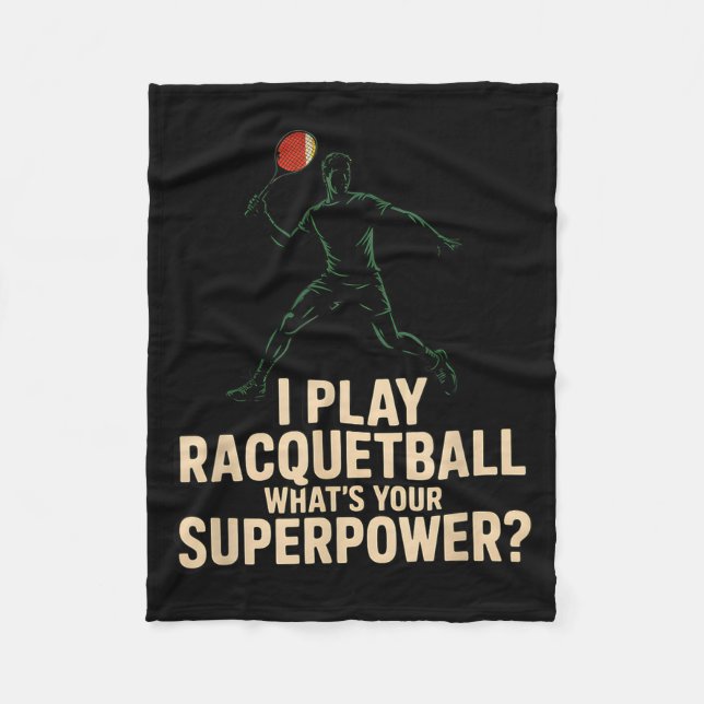 Couverture Polaire Affiche rétro de superpuissance de racquetball drô (Devant)