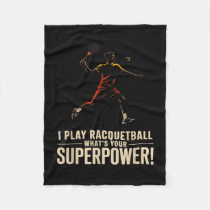 Couverture Polaire Affiche rétro de superpuissance de racquetball drô