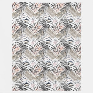 Couverture Polaire Africain, combo, cuir, tigre, Jaguar, tacheté, s