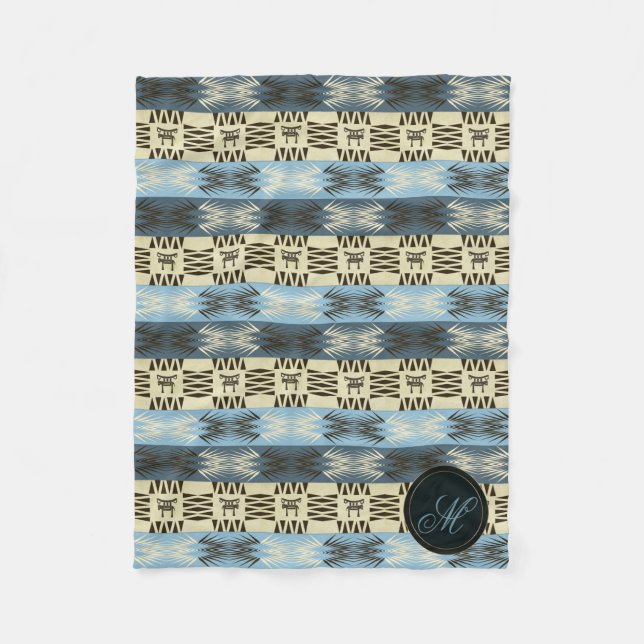 Couverture Polaire Africain tribal ethnique pattern.monogram. (Devant)