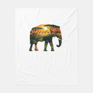 Couverture Polaire African Elephant Sunset Safari Nature Lots