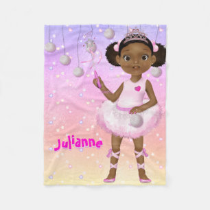 Couverture Polaire Afro-Américaine Fairy Princesse Ballerina