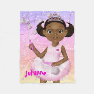 Couverture Polaire Afro-Américaine Fairy Princesse Ballerina