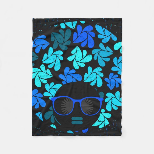 Couverture Polaire Afro Diva Bleu  (Devant)