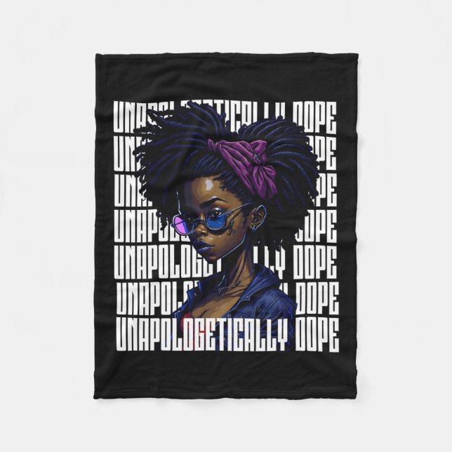 Couverture Polaire Afro Queen sans apologisme Dope Noir Histoire lun (Devant)