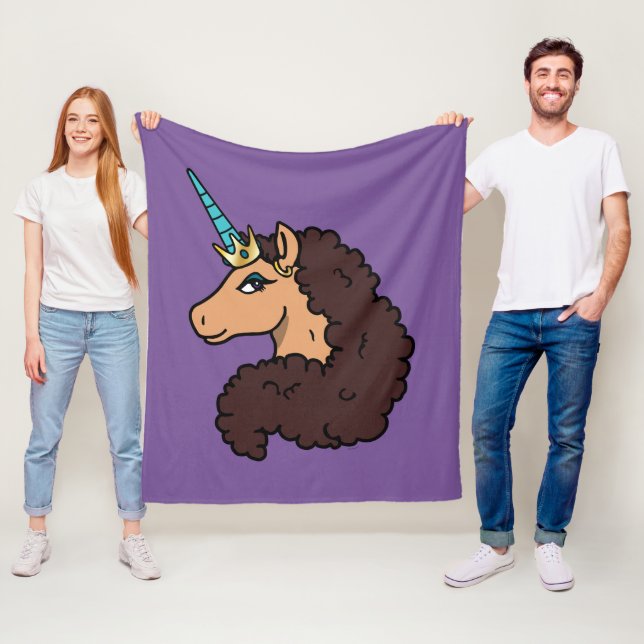 Couverture Polaire Afro Unicorn | Divin (En situation)