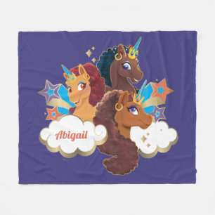 Couverture Polaire Afro Unicorn "Fabriqué en magie" Trio Design