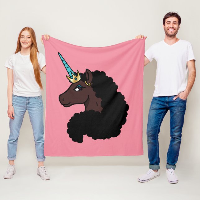 Couverture Polaire Afro Unicorn | Magique (En situation)
