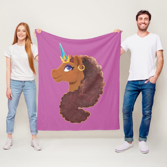Couverture Polaire Afro Unicorn | Unique (En situation)