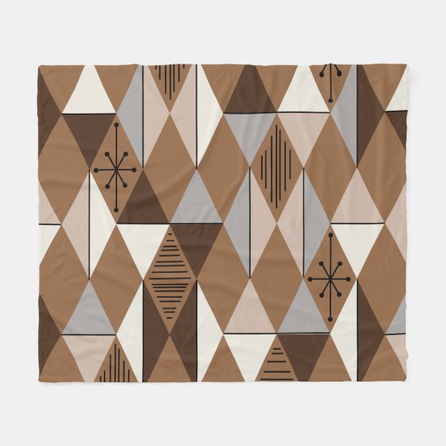 Couverture Polaire Age atomique Art Diamonds Café Brown (Devant (Horizontal))